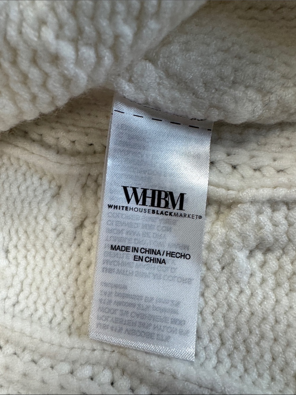 White House Black Market Ivory Cable-Knit Cropped Shawl Cardigan - Picture 4 of 5